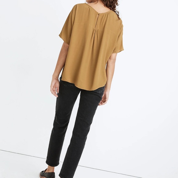 MADEWELL Rust Red Short Sleeve V-Neck Rhyme Top - Picture 8 of 11